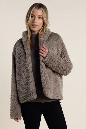 Textured Fur Jacket | Clove