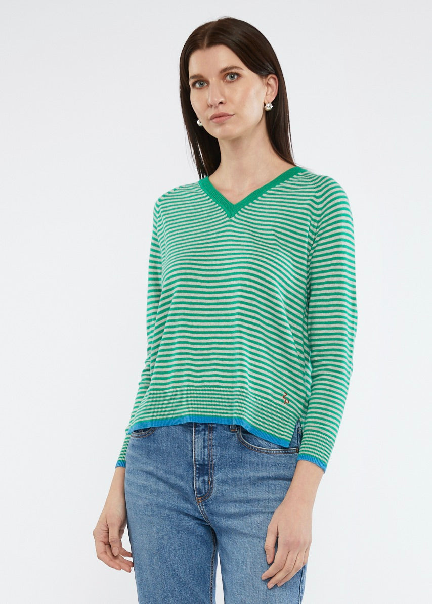 Essential Stripe V- Emerald