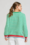 Zipside Classic Cotton Sweatshirt - Green Stripe/Rainbow