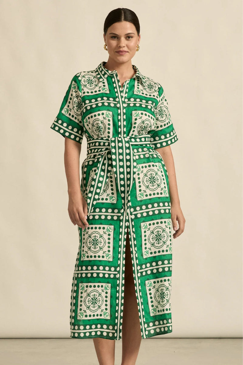 Roam Dress- Parrot Scarf