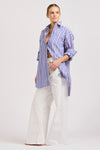 The Boyfriend Oversized Shirt - Chambray Pink Stripe