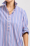 The Popover Shirtdress - Chambray Pink Stripe