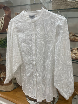 4389 White Embroidered Shirt